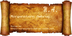 Morgenstern Ambrus névjegykártya